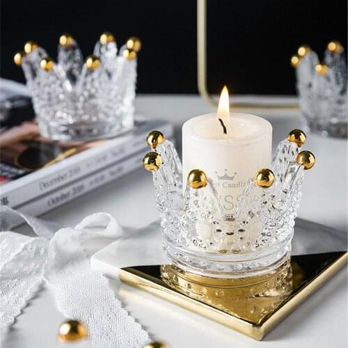 Scandinavian Crown Shape Jewelry Glass Storage Tray Hand-Painted Gold Cigarette Ash Candle Tray Desktop Ornament Dessert Plate