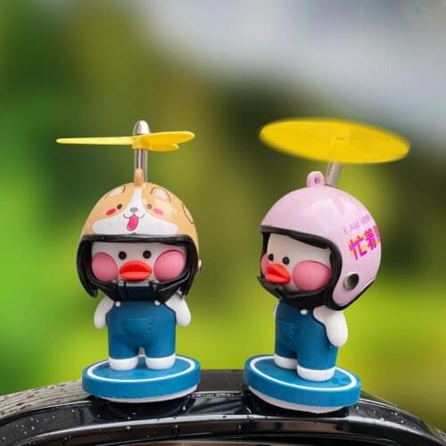 Standing Duck Dashboard Rearview Mirror Toys Bicycle Bell Broken Wind Helmet Bike Motor Riding Cycling Accessories