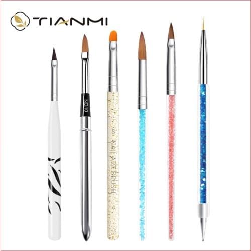 TIANMI Nail Brush For Manicure Gel Brush For Nail Art 5/20 Pcs/Set Ombre Brush For Gradient For Gel Nail Polish Painting Drawing