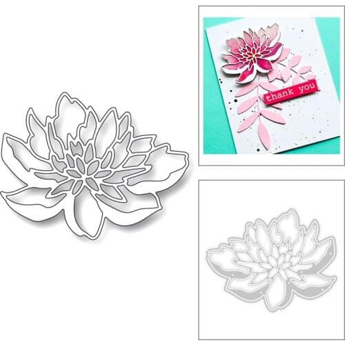 2020 New Plant Lotus Flowers Texture Embossing Layering Metal Cutting Dies For Making Greeting Card Paper Scrapbooking No Stamps