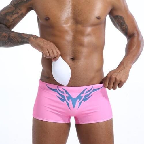 Low Waist Mens Boxer Shorts Push Pad Swimwear Pocket Swimsuit Sexy Men Swim Trunks 6 Colors Sea Surf Beach Short Bain Homme