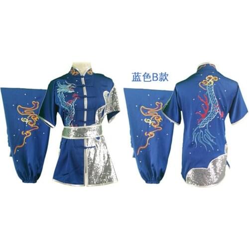 Unisex children&adult Customize embroidery wushu changquan clothing martial arts wu shu unifomrs kung fu nanquan suits