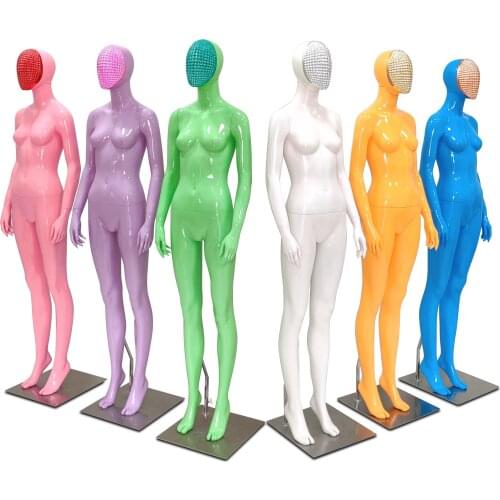 Bright Color Fashionable Electroplating Mask Mannequin Full Body Female Model High-end Model Rack