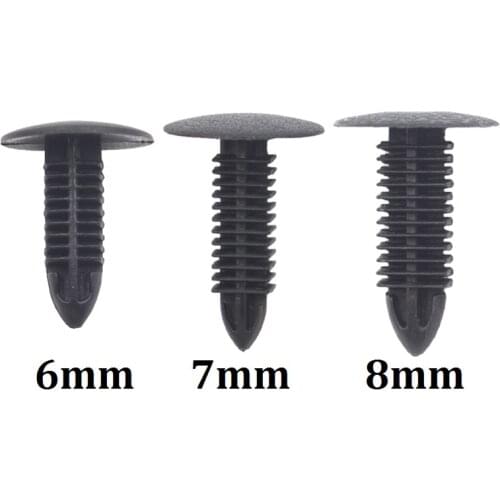 30Pcs Black Plastic Rivets Clips For 6mm 7mm 8mm Auto Fasteners Car Trunk Roof Door Trim Panel Retainer Vehicle Universal