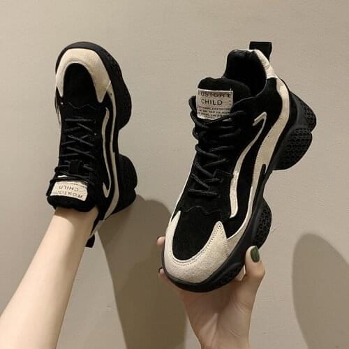 Womens shoes 2020 autumn new wild fashion student casual sports shoes thick bottom increased shoes