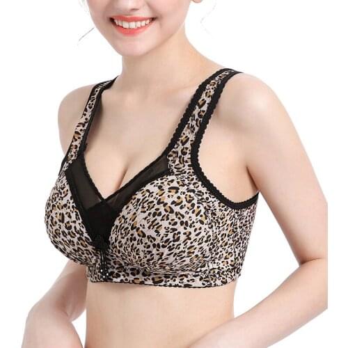 Women Wireless Bra New Sexy Leopard Print Bra Fashion Breathable Lift Up Ajusted Brassiere Cup Underwear Lady Wire Free Bras