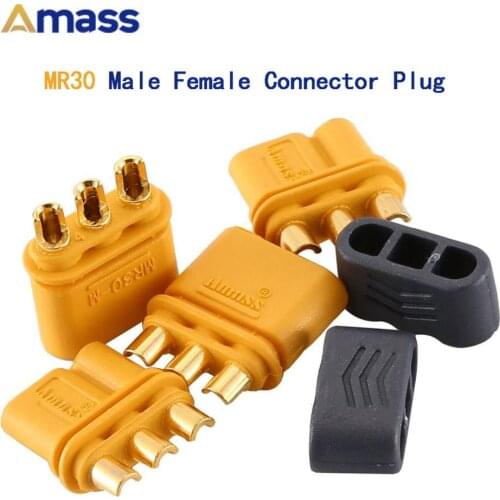 10pairs/5Pairs AMASS MR30 Male Female Connector Plug with Sheath for RC Lipo Battery RC Multicopter Airplane Controller