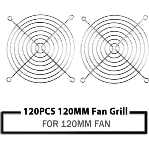 200Piecces 120x120mm PC DC Fan 120mm 12cm silver Tone CPU Grill Protector Metal Finger Guard For 12025 12038 12015 Cooling Fans