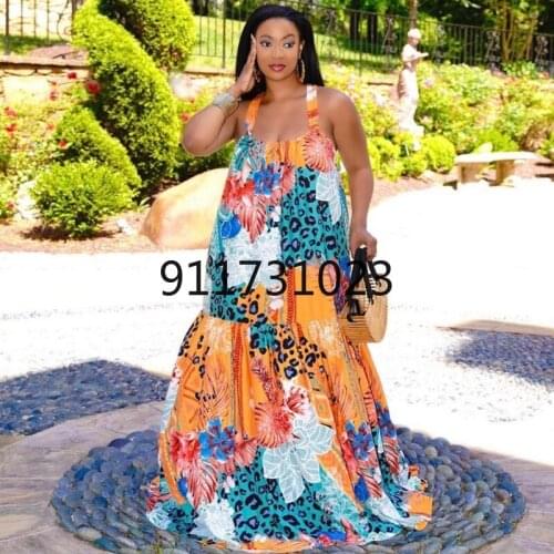 2021 Summer Long Dress African Clothes Fashion Dashiki Africa Dress For Lady Print African Dresses For Women Vetement Femme