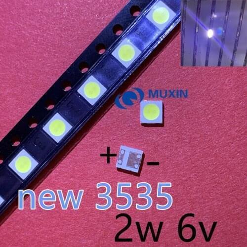 50PCS WOOREE LED Backlight 2W 6V 3535 150LM Cool white WM35E2F-YR09B-eA LCD Backlight for TV TV Application