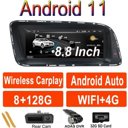 8.8 '' 4+64GB IPS Multimedia Car Radio Mirror Screen Stereo Player GPS Navigation Android 10 for Audi Q5 2009 -2017