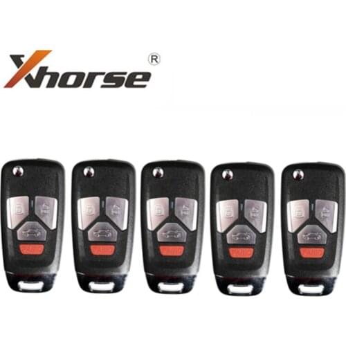 Xhorse XNAU02EN for Audi Flip 4 Buttons Wireless Remote Key English Version 5 pcs / lot