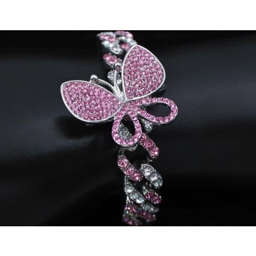 12MM Cuban Link Iced Out Butterfly Bracelet Wholesale Jewelry For Women Hip Hop Bling Rhinestone Bracelet Butterfly Jewelry