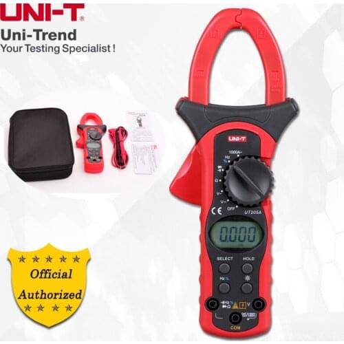 Uni-t UT205A/UT206A AC 1000A Digital Clamp Meters; To hold/Frequency/Temperature/Diode test, LCD Backlight