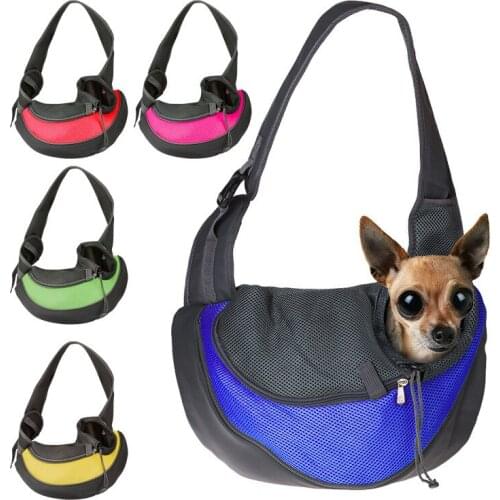 Breathable Mesh Pet Dog Sling Carrier Fashion Dog Bags Travel Safe Sling Bag Carrier for Dogs Cats