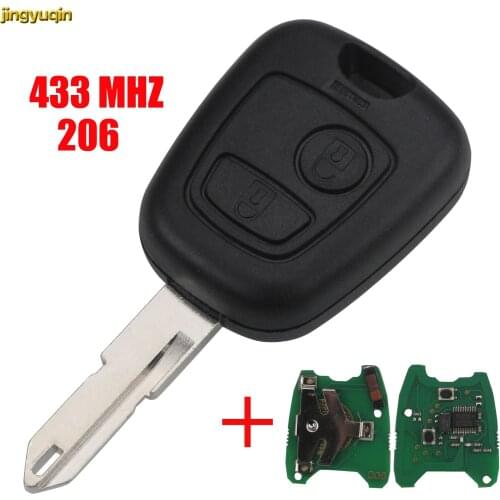 Jingyuqin Remote Key Fob Controller for PEUGEOT 206 Styling 433MHZ PCF7961 Transponder Chip 2 Buttons NE73 Blade