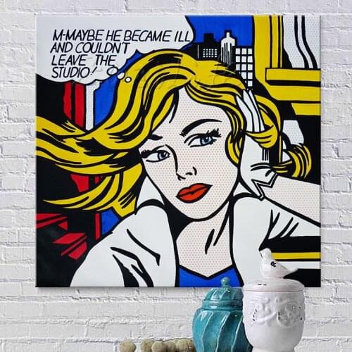 Canvas painting Roy Lichtenstein Pop Art Cartoon Oil painting Wall Art Pictures for living Room home decor caudros decoracion02