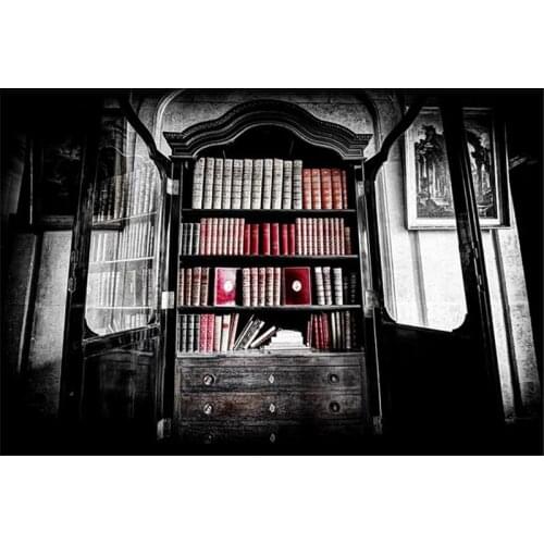 Classic Retro Black Bookshelf Wedding Photography Backdrop 5x7 For Photo Studio Real Camera Wedding Background For Photo Shoot