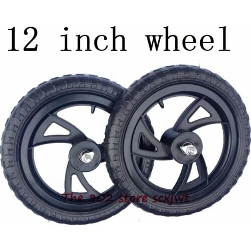 2 Pcs 12 inch solid wheel Balance Car Solid Car Wheel Slide Car No Inflation Front and Rear Wheels Plastic Wheel