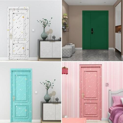 American Style Creative Door Stickers Abstract Pattern Kids Door Stickers Poster Furniture Decoration Porte Home Decor EH50DS