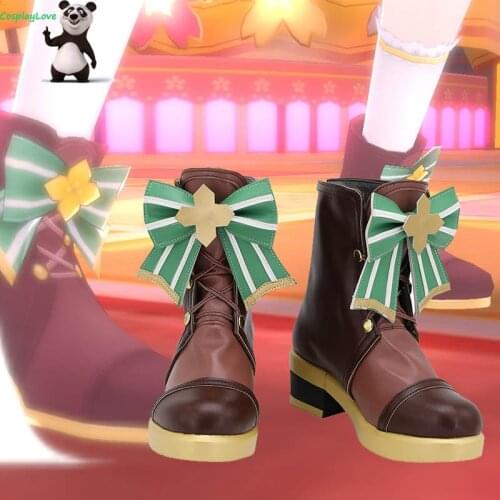 LoveLive PERFECT Dream Project Tennouji Rina Brown Cosplay Shoes Cosplay Long Boots Leather Custom Made For Christmas