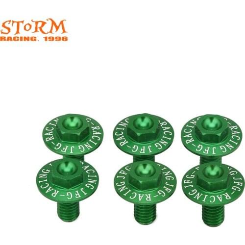 Motocross CNC Aluminum Alloy 6 PCS Damping Fork Guard Bolts For KX80 KX85 KX125 KX250 KX250F KX450F KLX450R KLX250 D-TRACKER