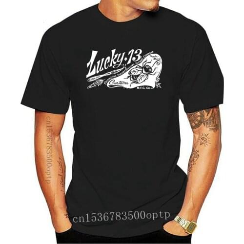 Lucky 13 Black Pin - Fly T shirt New Short Sleeve Round Collar Mens T Shirts Fashion 2021