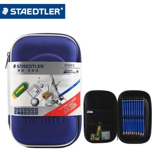 German STAEDTLER Sketch Pencil Set 100SET2 Painting Pencil + Plastic Rubber + Pencil Sharpener Stationery Set
