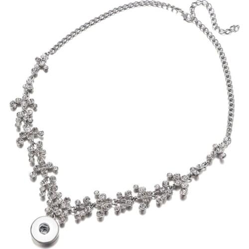New Fashion Trendy Advanced crystal Snap necklace chain 50CM fit 18MM snap buttons wholesale DJ0026