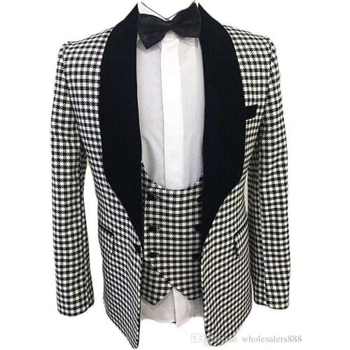 New Arrival Groomsmen One Button Groom Tuxedos Shawl Velvet Lapel Men Suits Side Vent Wedding/Prom Best Man ( Jacket+Pants)