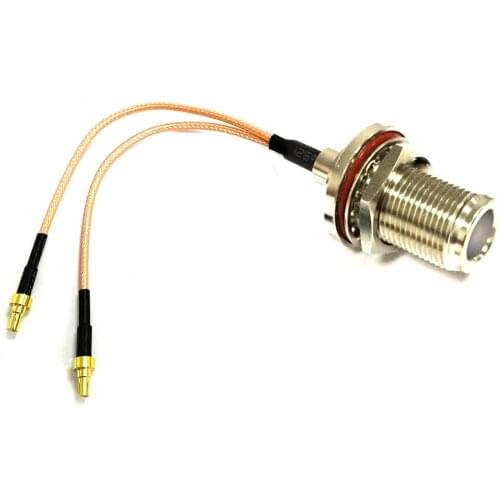 New N Female bulkhead To 2X CRC9 Male Plug Connector Y type splitter RG316 Coaxial Cable 15CM 6inch Modem Extension Pigtail