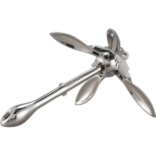 Stainless Steel Durable 1.5 /0.7KG Docking Hardware Boat Folding Grapnel Anchor For Boat Marine Yacht