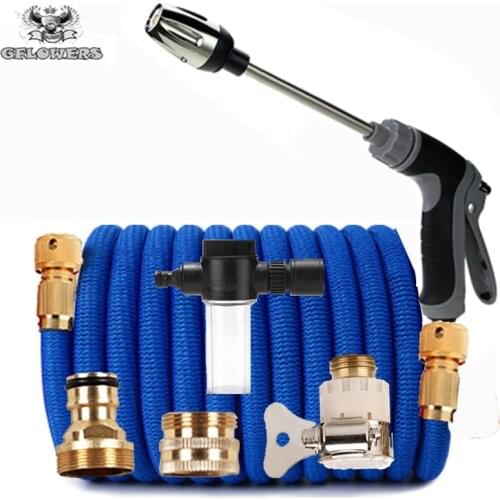 Direct telescopic garden hose magic garden watering hose adjustable high pressure car wash water gun pet bath products
