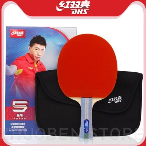 DHS 5002 5006 Table Tennis Racket + a Paddle Bag Straight Grip CS Horizontal FL Ping Pong Paddle