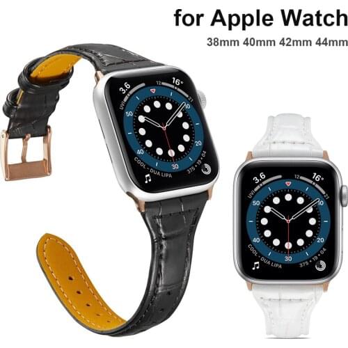 40mm 44mm 38mm 42mm Soft Leather Wristbands Replacement Strap for Apple Watch Band iWatch Series SE 6 5 4 3 2 1 for Women Men