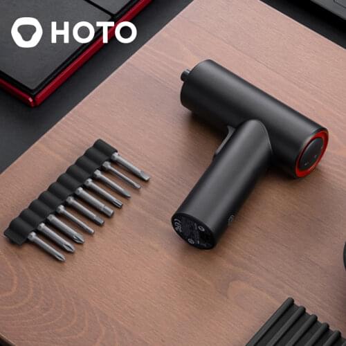 HOTO Electric Screwdriver Gun 3.6V Li-ion Battery Rechargeable Screwdriver Household Portable Power Drill Woodworking 10 Bits S2