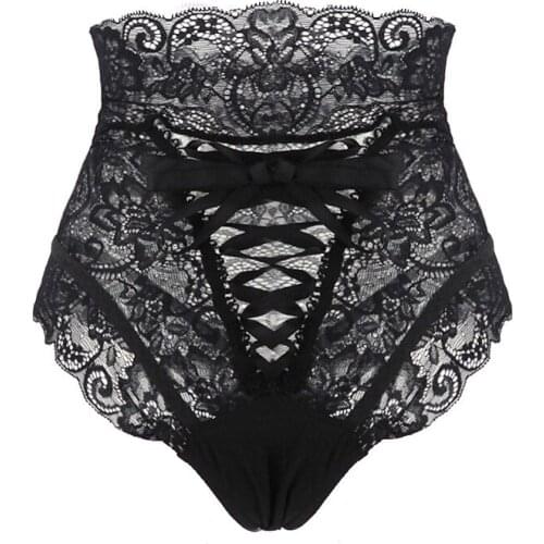 Sexy Panties Women High Waist Lace Thongs And G Strings Underwear Ladies Hollow Out Underpants Intimates Lingerie