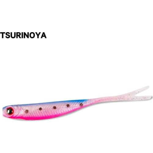 TSURINOYA 4pcs Soft Baits 110mm/6.8g Fork-tail Fishing Lures 3D Eyes Artificial Bass Feeder Pesca Leurres Souple Peche Wobbler