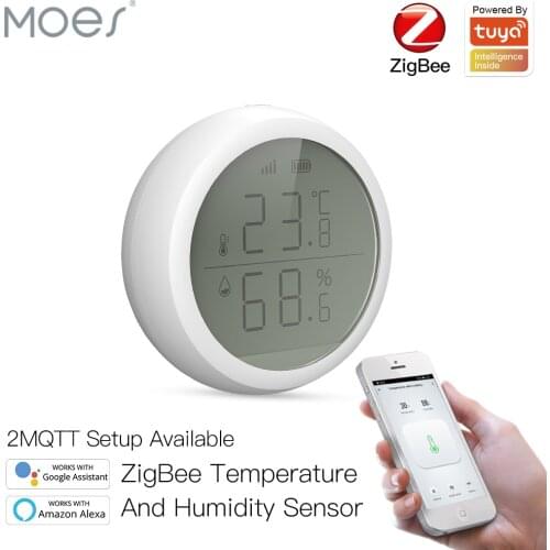 Tuya Smart ZigBee Smart Temperature And Humidity Sensor With LCD Display Battery Powered With Smart Life App Alexa Google Home