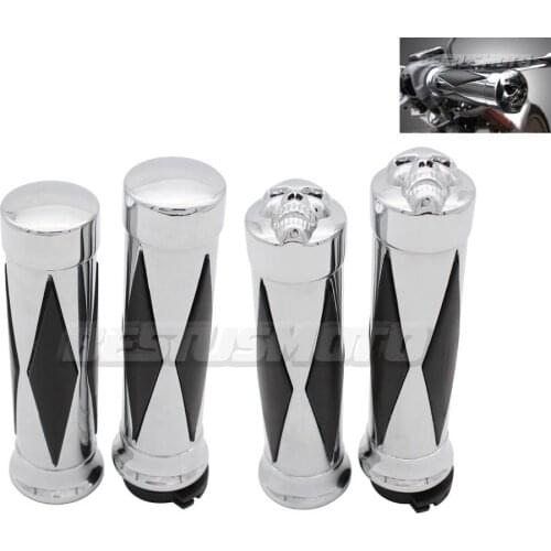 Universal 25mm 1" Or 22mm 7/8" Motorcycle Handlebar Handle Bar End Hand Grips For Harley Honda Yamaha Cruiser Chopper Custom