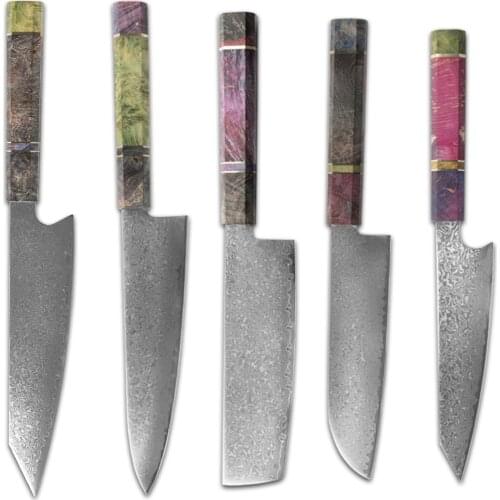 VG10 Damascus Chef Knife kiritsuke Stablized wood Unique Handle Professional Japanese Chef Kitchen Knife