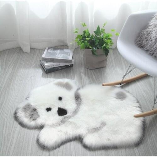 Adorable panda imitated fur mat antislip bath mat decoration door mat