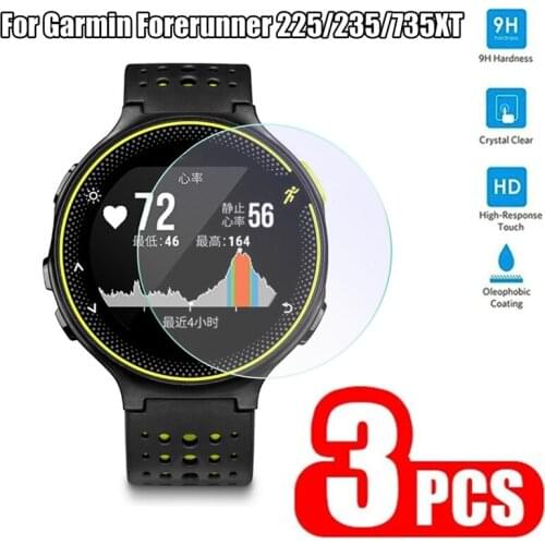 3PCS 9H Tempered Glass For Garmin Forerunner 235 225 735XT Screen Protector Film 2.5D HD Smart Watch Protective Cover Glass