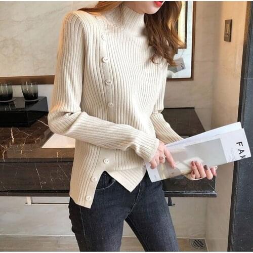 Women Spring Autumn Style Knitted Sweater Pullovers Lady Casual Long Sleeve Turtleneck Pullovers Tops ZZ1126