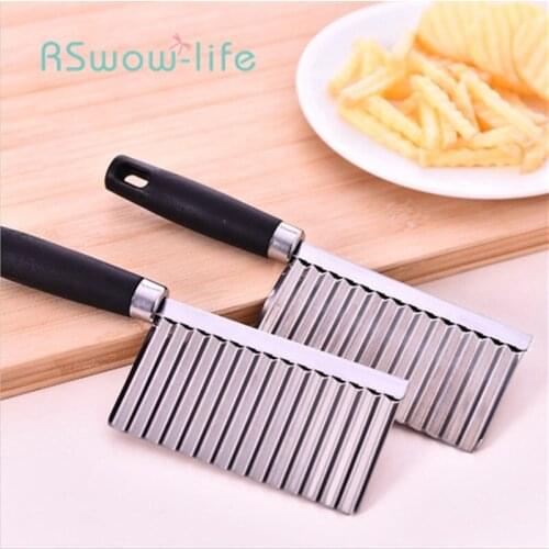 1PCS/2PCS Creative Wave Potato Cucumber Cutter Stainless Steel Shredding Kitchen Health Convenience Slicer Strip Gadgets