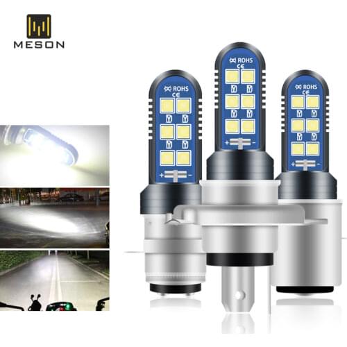1PC P15D H4 H6M BA20D led motorcycle headlight bulb p15d 3030LED Motorcycle Scooter Light Lamp Moto Accessories 6000K ba20d leD