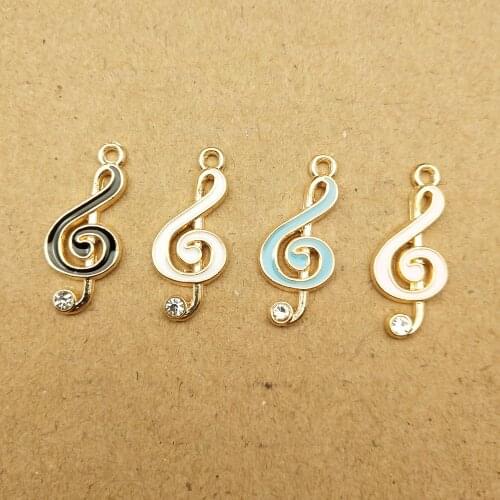 10pcs 10x22mm music note charms enamel charm for jewelry making and crafting charm fashion pendant