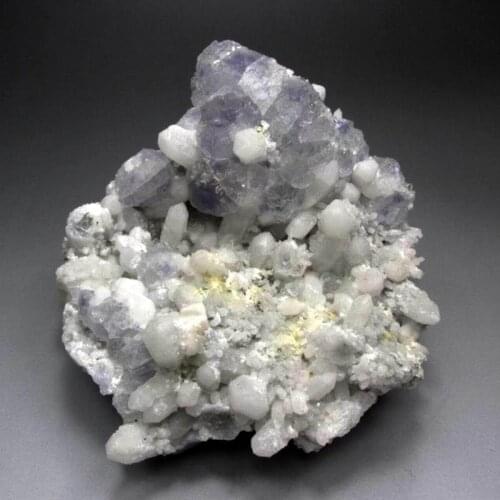 1214g Violete Fluorite w/ Mich Quartz Cluster - crystals and stones healing Mineral specimen Home Decor feng shui decoration