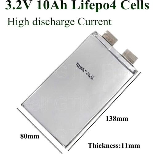 16pcs 3.2v 10Ah lifepo4 10ah battery 30A tabs lugs solder for battery 8s 24v 10ah lithium electric bike battery lifepo4 motor