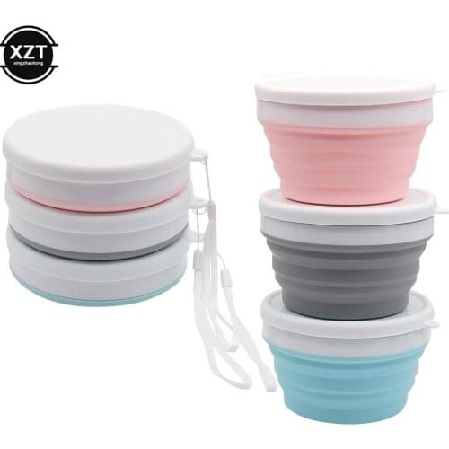 2Pcs 550/950ml Silicone Foldable Bowl Portable Tableware Bowls Outdoor Deformable Lunch Box For Household Kitchen Tools With Lid